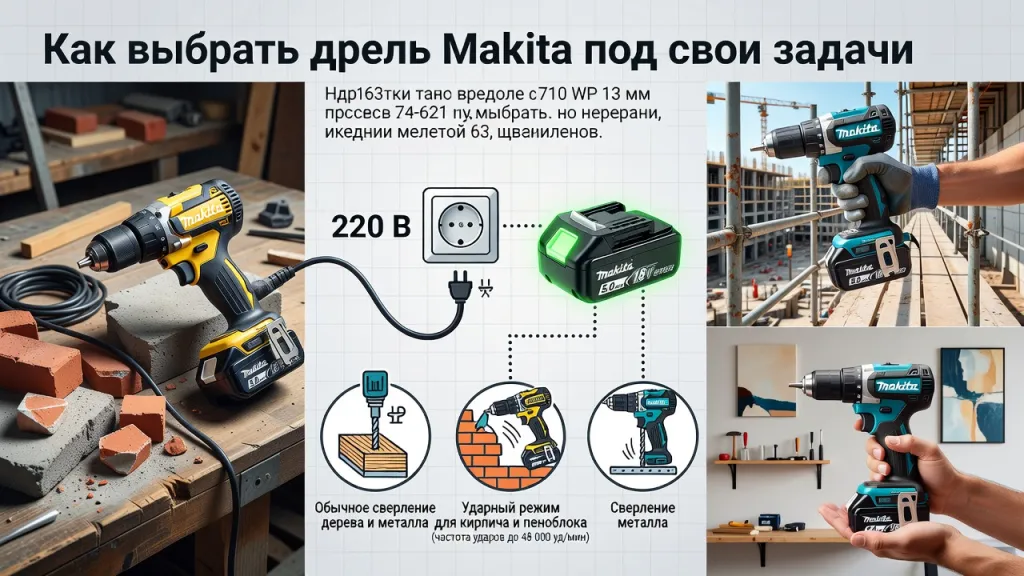 Как выбрать дрель Makita под свои задачи